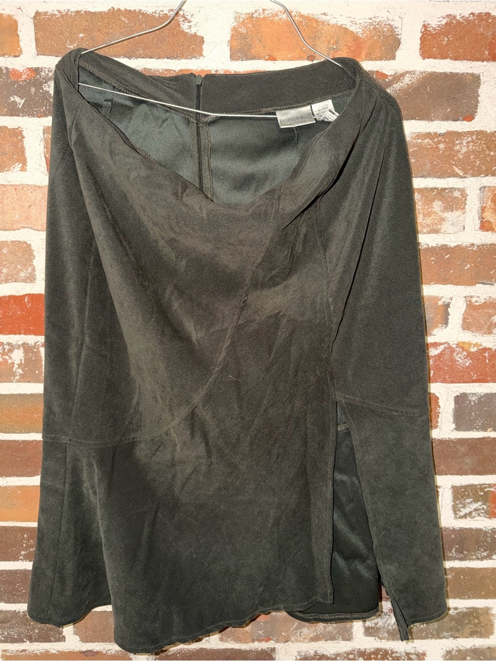Fashion Bug Dark Green A-Line Suede-Look Skirt